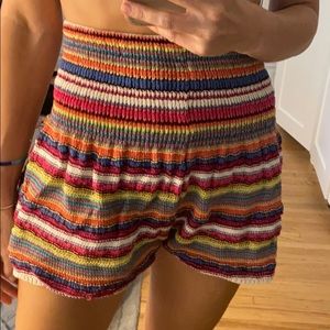 Multi color crochet shorts
